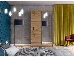 Šatní skriňa so zrkadlom SABRINA 150x215 cm dub woltan