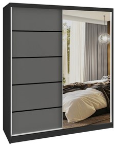 Šatníková skriňa SERENITY 158 cm šedý mat MBP SERENITY SZP7/0/B/SR/0/HIAL