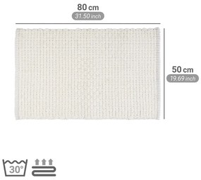 Biela textilná kúpeľňová predložka 50x80 cm Ecoli – Wenko