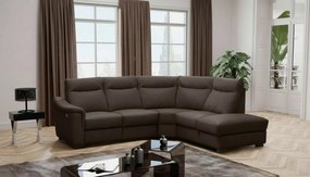 XXXLutz ROHOVÁ SEDAČKA, textil, koža, tmavohnedá Livetastic - Sedačky - 002951006905