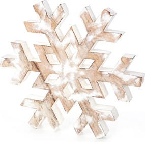 VIANOČNÁ SOŠKA WOOD AND SNOWFLAKE SADA 2KS 32X4X27 CM VIACFAREBNÁ