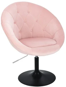 LuxuryForm DESIGN Kreslo VERA VELUR na čiernom tanieri - svetlo ružové