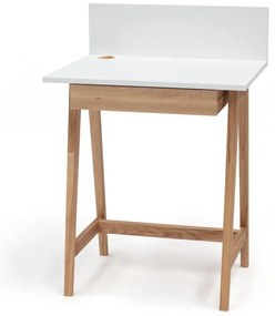 Biely písací stôl s podnožím z jaseňového dreva Ragaba Luka, dĺžka 65 cm