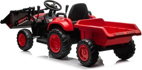LEAN CARS Batériový traktor s lyžicou BW-X002A červený