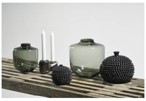 Sivá sklenená váza (výška 21 cm) Daun – Villa Collection