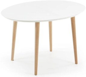Biely rozkladací jedálenský stôl s bielou doskou 90x120 cm Oqui – Kave Home