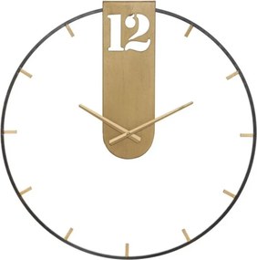 Kovové nástenné hodiny Goldy 60 cm čierne/zlaté