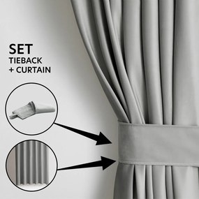 Svetlosivý zamatový dimout záves 140x270 cm Eyelets – Restilo