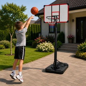 LEAN Sport Basketbalový kôš – mobilný nastaviteľný stojan 200–305 cm