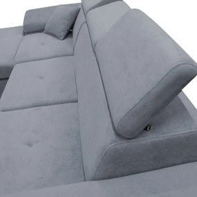 Rozkladacia rohová sedacia súprava s úložným priestorom vo tvare L CASTELO ľavá tmavošedá