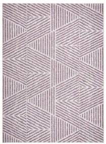 Koberec SIZAL COLOR 47176260 Línie, trojuholníky, zygzak - béžový / špinavo ružový