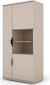 Závesná vitrína Avola, béžová kašmír/dub cremona