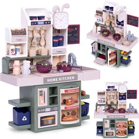Detská kuchynka hračka so zvukmi, LED a parou – 35 doplnkov, pre deti 3+