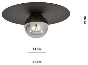 Stropné svietidlo SOLAR 1xE14/10W/230V čierna/šedá