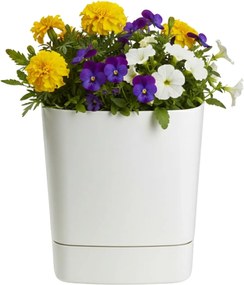 PLASTOVÝ KVETINÁČ CUBI 25X27,5 CM KRÉMOVÁ