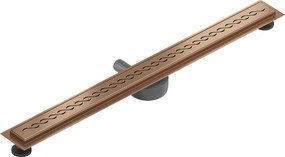 Mexen Flat 360°, lineárny podlahový žľab 100 cm, medená matná, 1C23100-40
