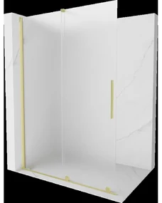 Mexen Velar sprchová stena posuvná Walk-in 130 x 200 cm, matné sklo 8 mm, zlaté brúsené - 871-130-000-33-55