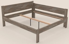 Rohová posteľ so zástenou vpravo Fava P 180x200 cm, šedý buk