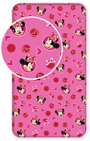 Jerry Fabrics Bavlnená plachta 90 × 200 cm – Minnie "Hearts 02"