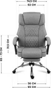 Masážne kancelárske kreslo Boss 6.0 sivé