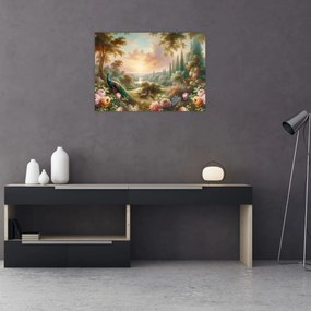 Obraz - Pávy v záhrade (70x50 cm)