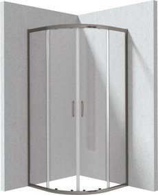 Deante Štvrťkruhový sprchovací kút Funkia 80x80 cm - KYP D088P, titán - bez vaničky