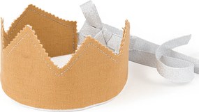 Ľanová korunka karamelová so striebrom