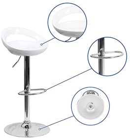 Barové stoličky Kitti, 2 ks, biele