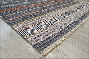HU Viacfarebný moderný koberec Banco 1049-sivý Rozmer: 60x110 cm