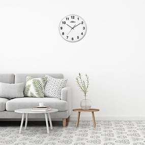 Kovové hodiny strieborné PRIM Alfa ∅ 400 × 40 mm