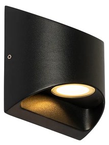 Moderná vonkajšia nástenná lampa čierna vrátane LED 2-svetlo IP54 - Mal