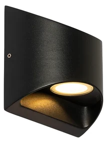 Moderná vonkajšia nástenná lampa čierna vrátane LED 2-svetlo IP54 - Mal