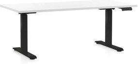 Výškovo nastaviteľný stôl OfficeTech C, 160 x 80 cm, čierna podnož, biela