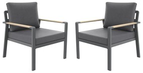 Tmavosivé kovové záhradné kreslo Sibiu Duo – Rojaplast