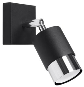 Bodové svietidlo Nero, 1x čierne kovové tienidlo, (možnosť polohovania), ch