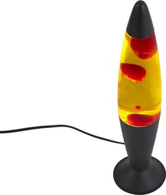Lávová lampa žltá s červeným voskom vrátane LED - Molten Lava
