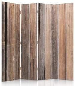 Gario Paraván Dosky v hnedej farbe Rozmery: 145 x 170 cm, Prevedenie: Klasický paraván