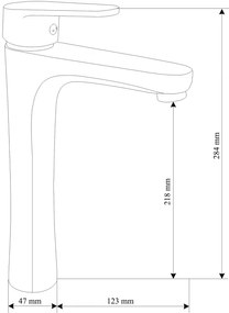 Mexen Kama - Vysoká umývadlová batéria, chrómová, 72510-00