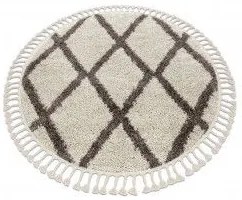 styldomova Krémový shaggy koberec Berber Troik kruh