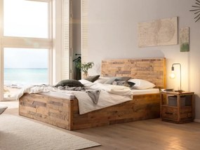 furniture-nabytek.cz - Masívny nočný stolík Woodville z recyklovanej borovice, lakovaný, prírodná farba