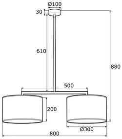 Argon 0899 - Luster na tyči KARIN 2xE27/15W/230V čierna