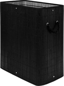 Dvojkomorový bambusový kôš na bielizeň Soren - čierny