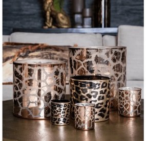 Ružový sklenený svietnik DESIREE GIRAFFE