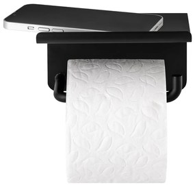 Čierny nástenný držiak na toaletný papier z nehrdzavejúcej ocele Modo – Blomus
