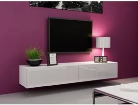 Moderný TV stolík Igore 180, bílá/bílý lesk