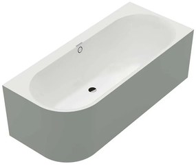 VILLEROY &amp; BOCH Oberon 2.1 voľne stojaca vaňa z materiálu Quaryl (bez spoja medzi panelom a vaňou), pre pristavenie k stene - do pravého rohu, odtok v strede, 1800 x 800 x 600 mm, Colour on Demand, Stone White, UBQ180OBN9CRBCVDRW