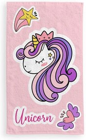 Dětský bavlněný ručník KIDS Jednorožec 30x50 cm růžový
