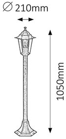 RABALUX Vonkajšia stojacia lampa VELENCE, zlatá