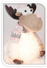 Vianočný sobík s LED – ružový 22 cm