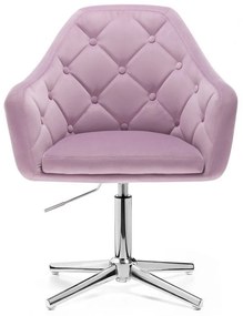 LuxuryForm DESIGN Kreslo ANDORA VELUR na striebornom kríži - levanduľa
